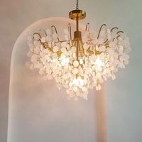 Lustre en cristal moderne français pour salon salle à manger chambre à coucher luxe villa médiévale rétro verre rectangle carré long acrylique