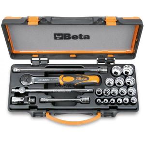 BETA - 009100933 Set avec 16 douilles bi-hexagonales et 5 accessoires-EAN 8014230101323 RATCHET AND SOCKET SETS 3/8" - Product Image 1