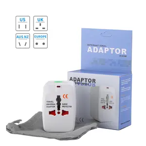 Adaptor perjalanan Universal di seluruh dunia konverter pengisian daya AC steker adaptor pintar Internasional AS Inggris Australia