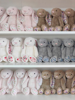 Haute qualité gris blanc marron rose Floral lapin de Pâques Animal en peluche longue oreille en peluche jouet pour cadeau de saint valentin