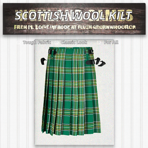 Kilt Tradicional Escocés para Hombre en Acrílico con Patrón Sólido - Product Image 2