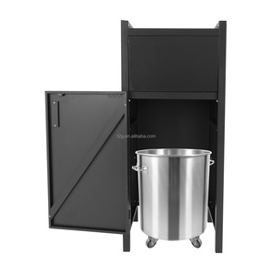 Contenedor de Basura Comercial Negro, Cubo de Basura, Bandeja de Reciclaje, Estación de Reciclaje con Acceso Frontal - Product Image 2