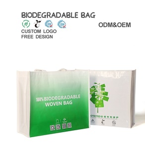 Sac de marché non tissé biodégradable personnalisé 100% PLA avec LOGO sac à provisions compostable écologique réutilisable pour le shopping - Product Image 3