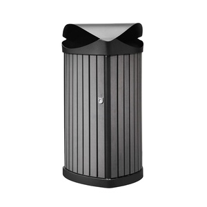 Durable Hotel Garden Park Outdoor Wood waste bin High quality hotel rubbish barrel dusty bin trash bin garbage can