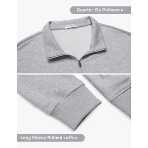 FOXA Mens Quarter Zip Pullover Long Sleeve Sweatshirt With Pockets Thermal Midweight Relaxed Fit - Product Image 5