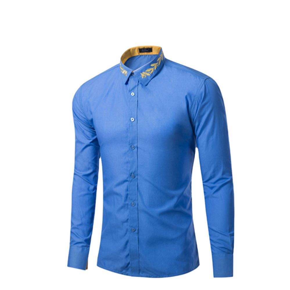 Chemise blanche à manches longues personnalisée pour hommes