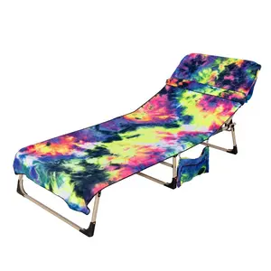 קיץ פופולרי 75*210 ס""מ פס מודפס כיסוי כיסא טרקלין חוף מגבת מגבת חוף ניידת מותאמת אישית