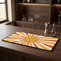 Tapis de bar rétro années 70, absorbant et antidérapant, pour la maison, le coin café, le bar commercial