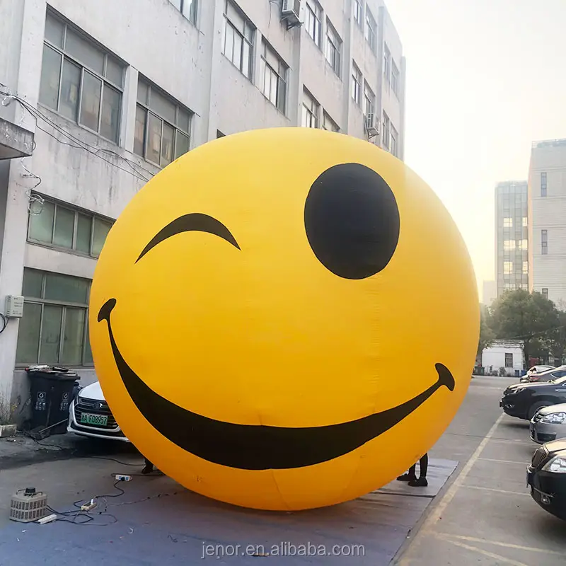 Emoticono de cara sonriente inflable para iluminación de eventos al aire libre, para publicidad