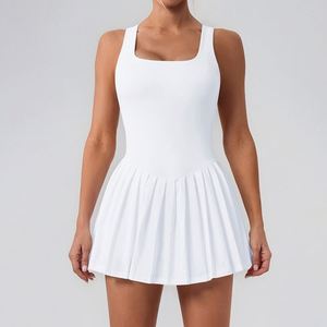 女式高尔夫连衣裙短裤单件无背运动服百褶网球裙户外运动套装防行走健身服 - Product Image 5