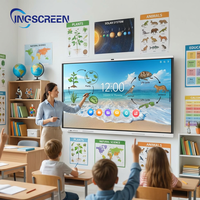 Интерактивная доска INGSCREEN с высокоточным инфракрасным сенсорным управлением, поддержкой двух перьев, дисплеем 4K и Wi-Fi 6, с сертификацией EDLA