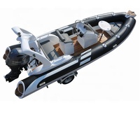 Bateau de croisière sportive Haohai Hypalon, cabine rigide, coque en fibre de verre, plancher en fibre de verre, canoë, bateau à vendre