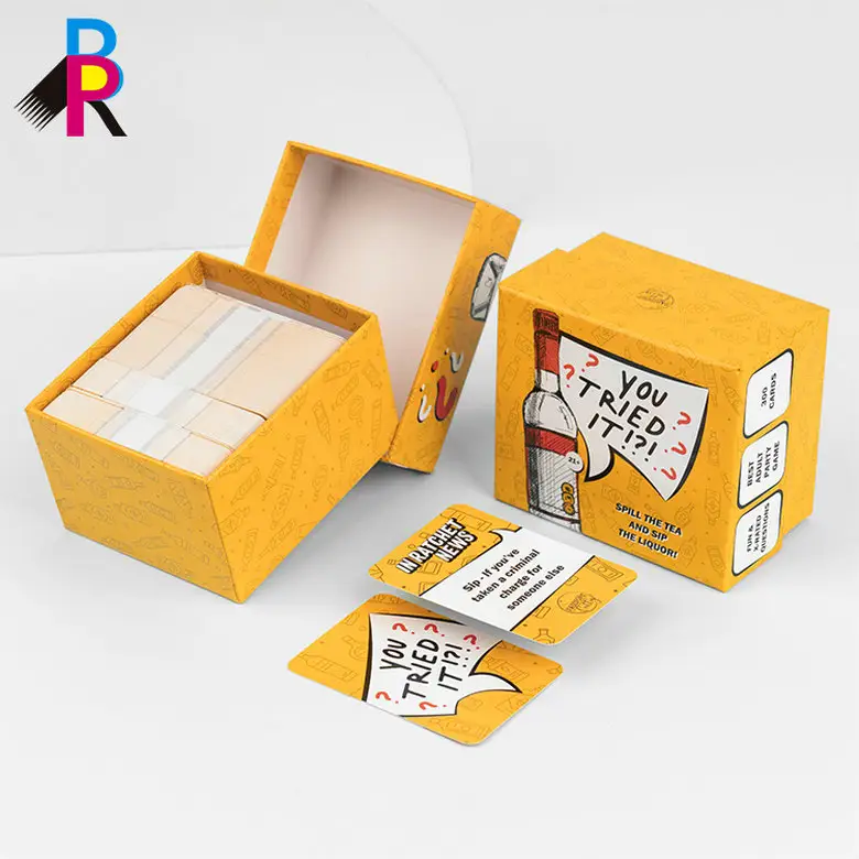 Papier d'art recyclable personnalisé conçu amusant jeux pour adultes carte date nuit jeu de cartes boire cartes de jeu