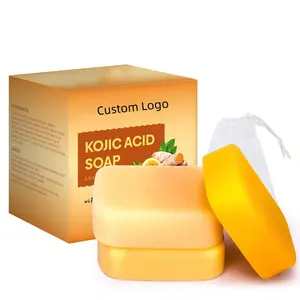 Custom Logo 3 Pcs Kojic Acid Black Head Remover Soap Bars Vitamin C Collagen Turmeric Make Skin Smoothing For Women