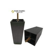Pieds de canapé de remplacement YANYANG, pieds de table en plastique noir de 200 mm, pieds de support pour accessoires de meubles