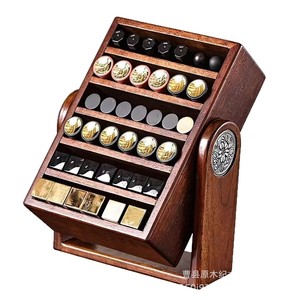 Wooden Lipstick Storage Rack 6 Layer Rotating <b>Desktop</b> Organizer For Makeup Cosmetics Eyeshadow Storage - Product Image 5