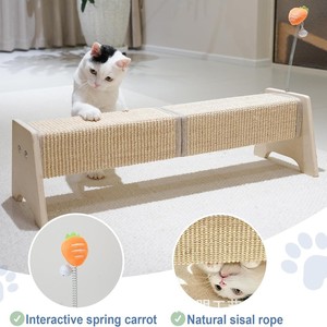 Poste de escalada para gatos de madera con rascador de sisal de 76.2 cm de largo, juguete duradero para mascotas de interior. - Product Image 4