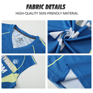 Tenues de volley-ball personnalisées respirantes pour hommes, femmes et équipes de club, sublimation noir et jaune, ensembles de maillots de volley-ball Wv80 - Product Image 6