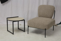 Vente en gros Chaise de salon rembourrée Canapé de loisirs Fauteuil d'appoint Fauteuil avec pieds noirs
