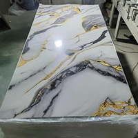 Panneau de marbre UV, panneau PVC haute brillance, imperméable, revêtement mural intérieur, climat tropical, anti-moisissure pour les Philippines et l'Indonésie