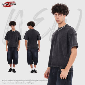 Kaos Oversize 100% Katun Dicuci 275Gsm Berat untuk Pria, Kaos Batik Vintage Custom Model Kotak - Product Image 4