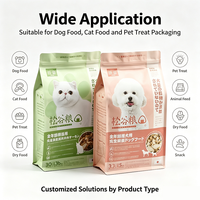 Sacs à fond plat pour aliments pour animaux de compagnie OEM ODM, logo personnalisé, pochette autoportante avec fenêtre transparente pour l'emballage d'aliments pour chiens et chats