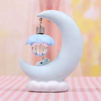 Veilleuse LED Licorne Lune Résine Cartoon Veilleuse Chambre à coucher Enfants Vacances Cadeau de Noël