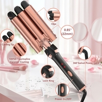 Fer à boucler professionnel 5-en-1 interchangeable avec fûts en aluminium, affichage LED de la température, chauffage PTC – Idéal pour salon et usage domestique