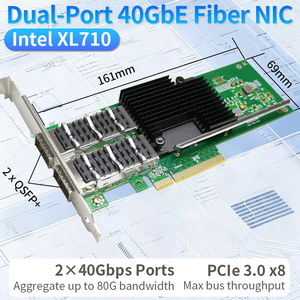 การ์ดเครือข่ายเซิร์ฟเวอร์แบบใช้สายภายใน 40G สำหรับ VMware HPC และ All Flash Storage อะแดปเตอร์ Dual QSFP+ PCIe X8 มีสินค้าในสต็อก การ์ด NIC 40G สำหรับ VMwa - Product Image 5