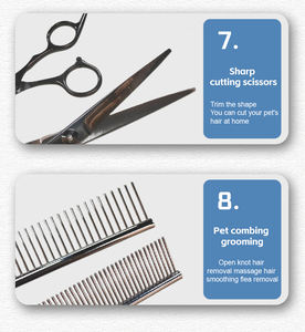 Juego de herramientas de aseo para mascotas, 8 Uds., cepillo de baño para mascotas, peine para quitar el pelo, peine para pulgas, cortaúñas y cepillo para perros en una bolsa - Product Image 6