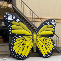 Ballon gonflable papillon bleu pour extérieur, jouet gonflable mural en forme de papillon de 6 couleurs différentes