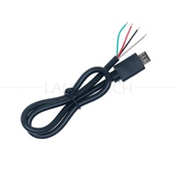 Câble USB Micro B V8 5 broches mâle vers fils nus à pigtail ouvert personnalisé