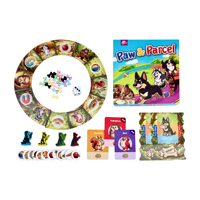 Jeu de société Paw & Parcel Roll and Move pour enfants : Le chien livreur récupère et livre des colis pour gagner des os – Jeu familial amusant
