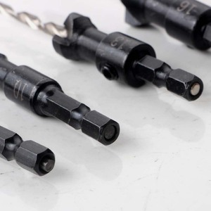 Countersink <b>Drill</b> <b>Bit</b> Set 6.35mm Hex Shank High Speed Steel For Woodworking Install - Product Image 2