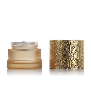 60g Lọ Kem Mặt kính tinh tế tròn sang trọng với nắp vàng tráng lệ, thích hợp cho các sản phẩm chăm sóc da - Product Image 1