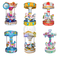Manège intérieur portable à 6 places pour enfants, type carrousel, pour petites foires et courses