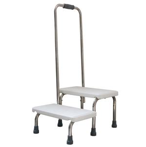 SUNCARE Tabouret à 2 marches en aluminium durable avec main courante pour personnes âgées dans la salle de bain - Fournitures de thérapie de réadaptation Knock Design - Product Image 1