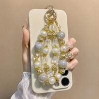Chaîne de téléphone perlée irisée, filigrane doré cristallin, lanière multi-brins, breloque de sac, porte-clés, bijoux faits main, vente en gros