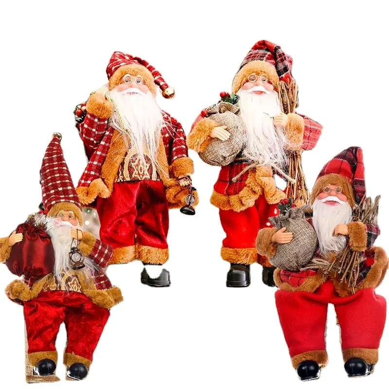 30cm Christmas Santa Claus Ornaments Red Old Man Doll Christmas Decoration Supplies Christmas Party Decoration