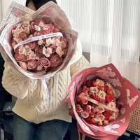 Nouveau Papier Plastique Floral Imperméable en Gros Direct Usine pour Emballage de Bouquets, Fournitures de Fleuriste, Papier d'Emballage pour Cadeaux DIY