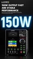 Alimentation électrique DC à écran incurvé LUOWEI D4 30V 5A 150W 4 canaux avec détection de court-circuit et stockage pour réparation informatique métallique
