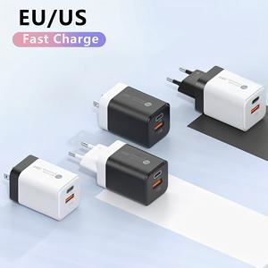 OEM, Заводская цветная EU Plug CE KC UL PD QC Mini 38w USB C a зарядное устройство для быстрой зарядки телефона, 2 порта зарядки для перезаряжаемой батареи - Product Image 4