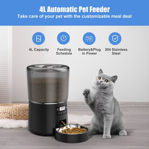 Raffy akıllı otomatik paslanmaz çelik yem kasesi 4L çift programlanabilir anti-sıkışma zamanlı kedi/köpek besleyici Modern dayanıklı şarj - Product Image 2