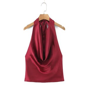 Conjunto de Dos Piezas para Mujer PB&ZA, Nuevo Modelo 2025, Falda con Diseño de Escamas de Pescado Combinada con un Top Halter Sexy con Cuello Alto, Estilo Vintage - Product Image 2