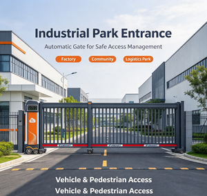 Portail coulissant automatique industriel en aluminium avec affichage LED, durable, pour allée, sécurité extérieure, à segments - Product Image 6