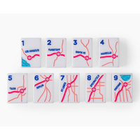 Ensemble de tuiles de mahjong personnalisées de luxe, monocouche, blanc croustillant, bleu lune, en acrylique sculpté, coloré, écologique, portable, cadeau