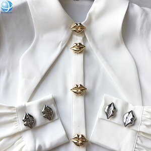 <strong>Clip</strong> Over Existing Button Jewel Removable No Sew Metal Lip Shape Button Covers for Women Shirt <strong>Collar</strong> Cufflink Tux Suit Decor - Product Image 2