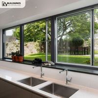 Fenêtre coulissante en alliage d'aluminium sur mesure, double vitrage trempé, insonorisée, à rupture de pont thermique pour villa et maison résidentielle