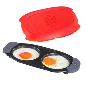 <span class=keywords><strong>Cuiseur</strong></span> à œufs durs pour <span class=keywords><strong>micro</strong></span>-ondes avec deux compartiments, mini-appareil antiadhésif pour omelettes, chauffe rapide, petit-déjeuner portable - Product Image 5