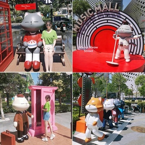 ป้ายร้านค้ารูปปั้นไฟเบอร์กลาสแบบกำหนดเอง ตัวการ์ตูนมาสคอต พิมพ์ 3 มิติ ภาพลักษณ์ตัวละคร IP สำหรับตกแต่งภายนอกอาคาร - Product Image 5